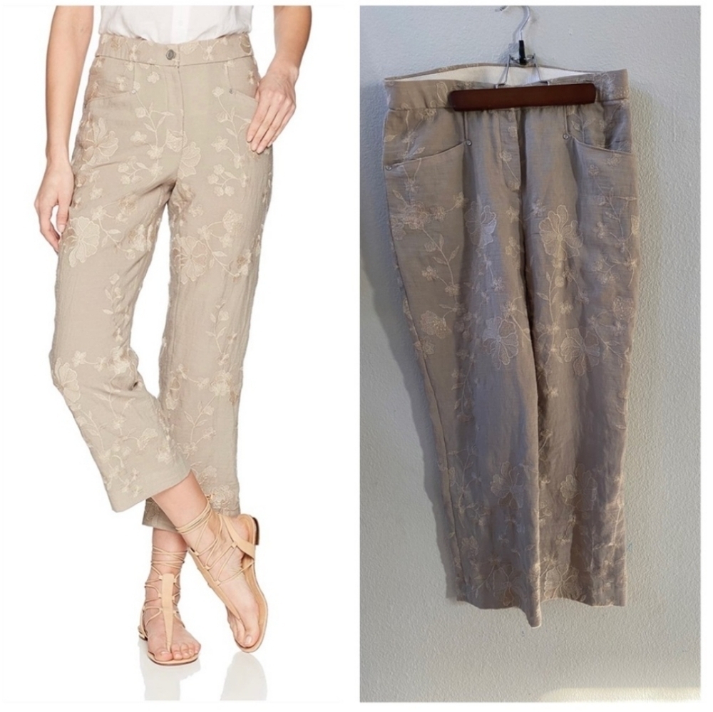 Tahari Floral Embroidered Pants_16